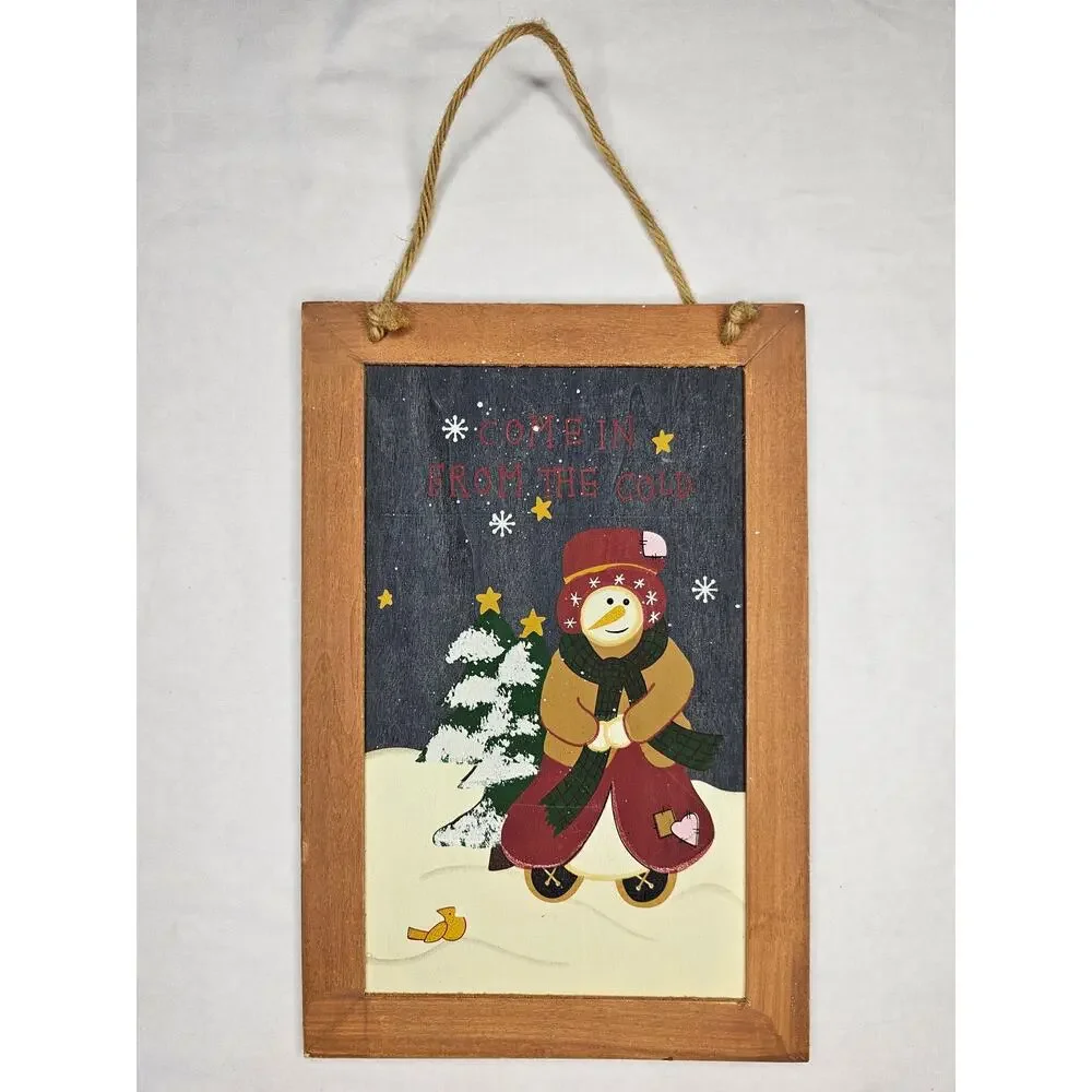 Lot of 3 CHRISTMAS Snowman Women Wooden Wall Hanging Decoration GIFT